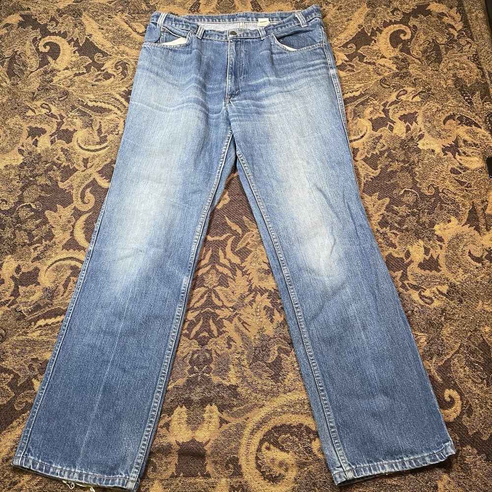 Vtg Levis Orange Tab Denim Jeans Mens 34x32 Bootcut Distressed 9058G Blue